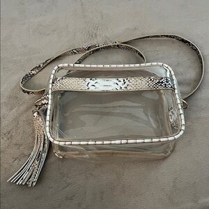 Clear crossbody bag snake skin details NWOT